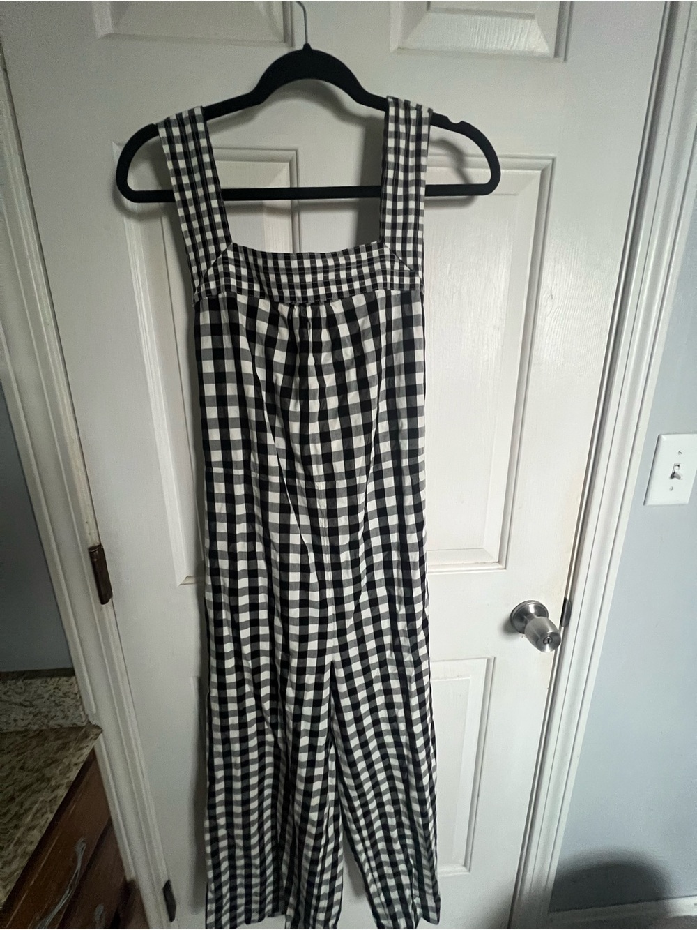 Madewell Black and White Gingham wide-leg jumpsuit